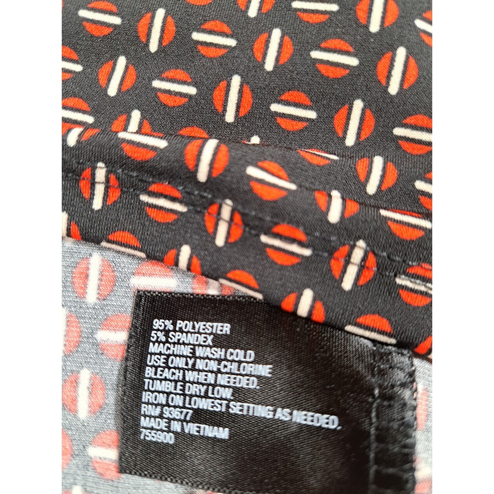 Worthington Petite Medium Black Red Geometric Circle Print‎ Short Sleeve Blouse - Picture 8 of 8